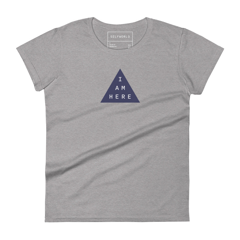 I Am Here - Purple Triangle - Women's short sleeve t-shirt