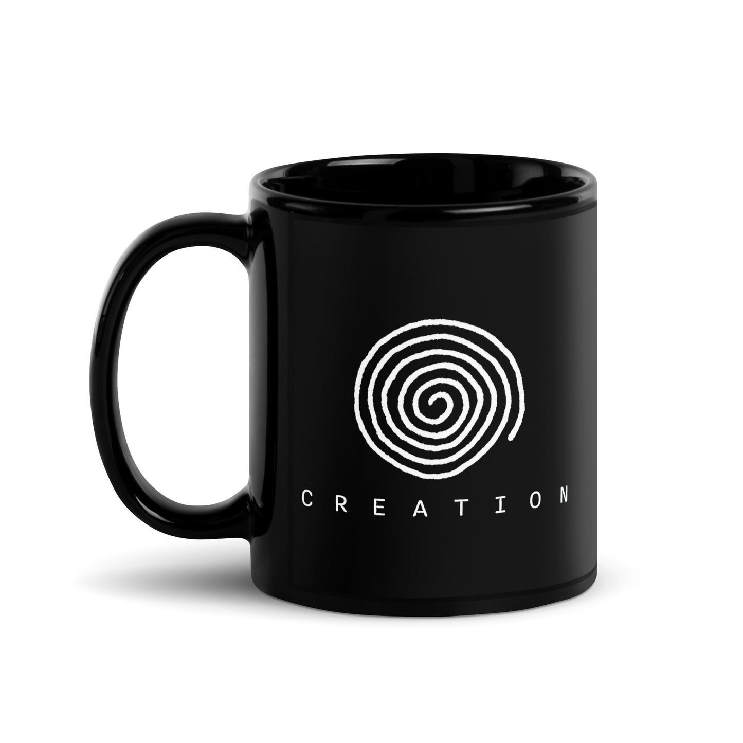 Creation Spiral - Black Glossy Mug