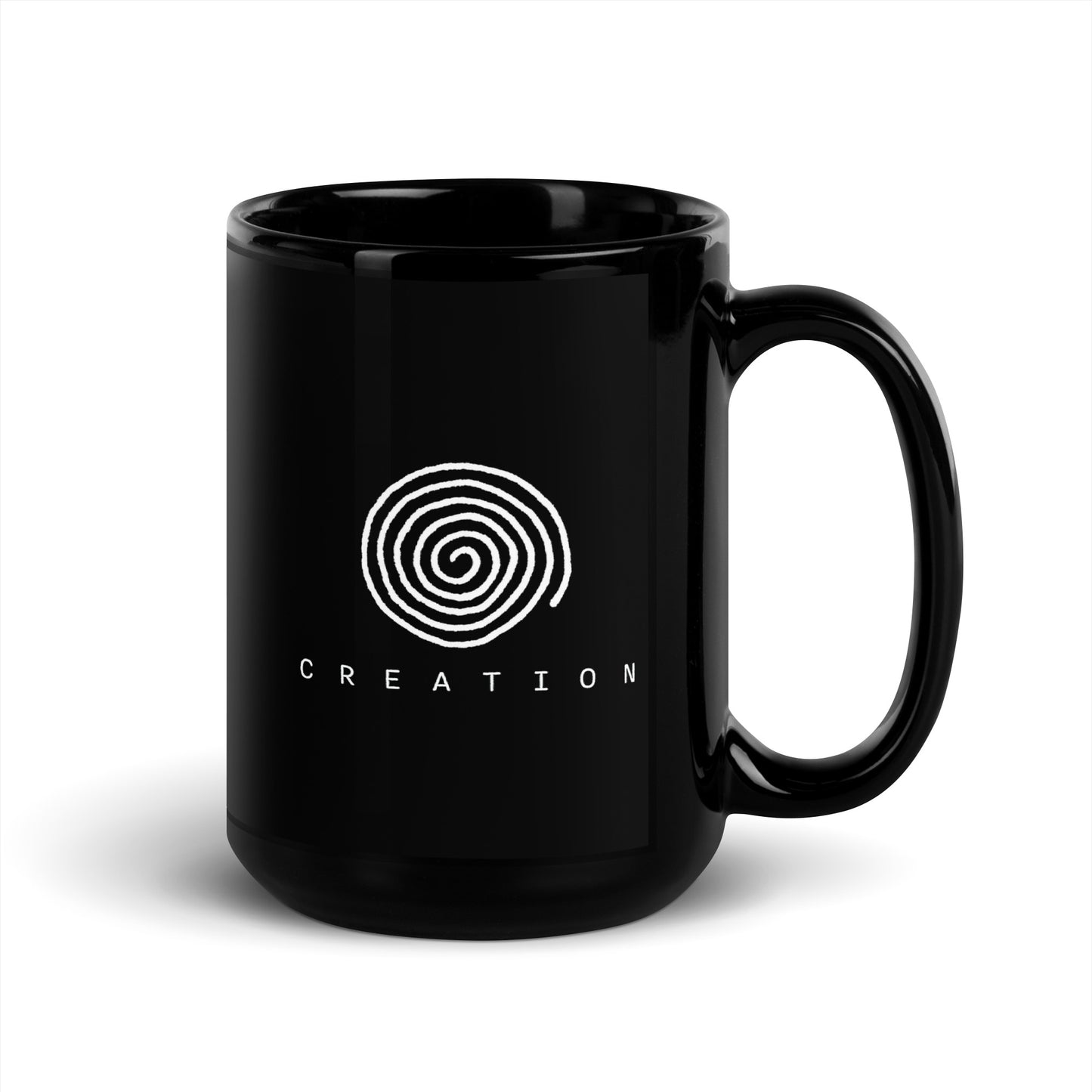 Creation Spiral - Black Glossy Mug