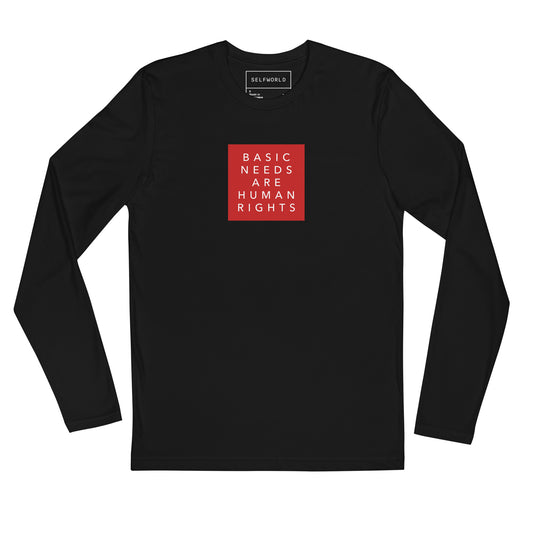 Basic Needs are Human Rights - Men's Long Sleeve Fitted Crew