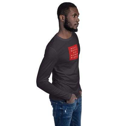 Basic Needs are Human Rights - Men's Long Sleeve Fitted Crew