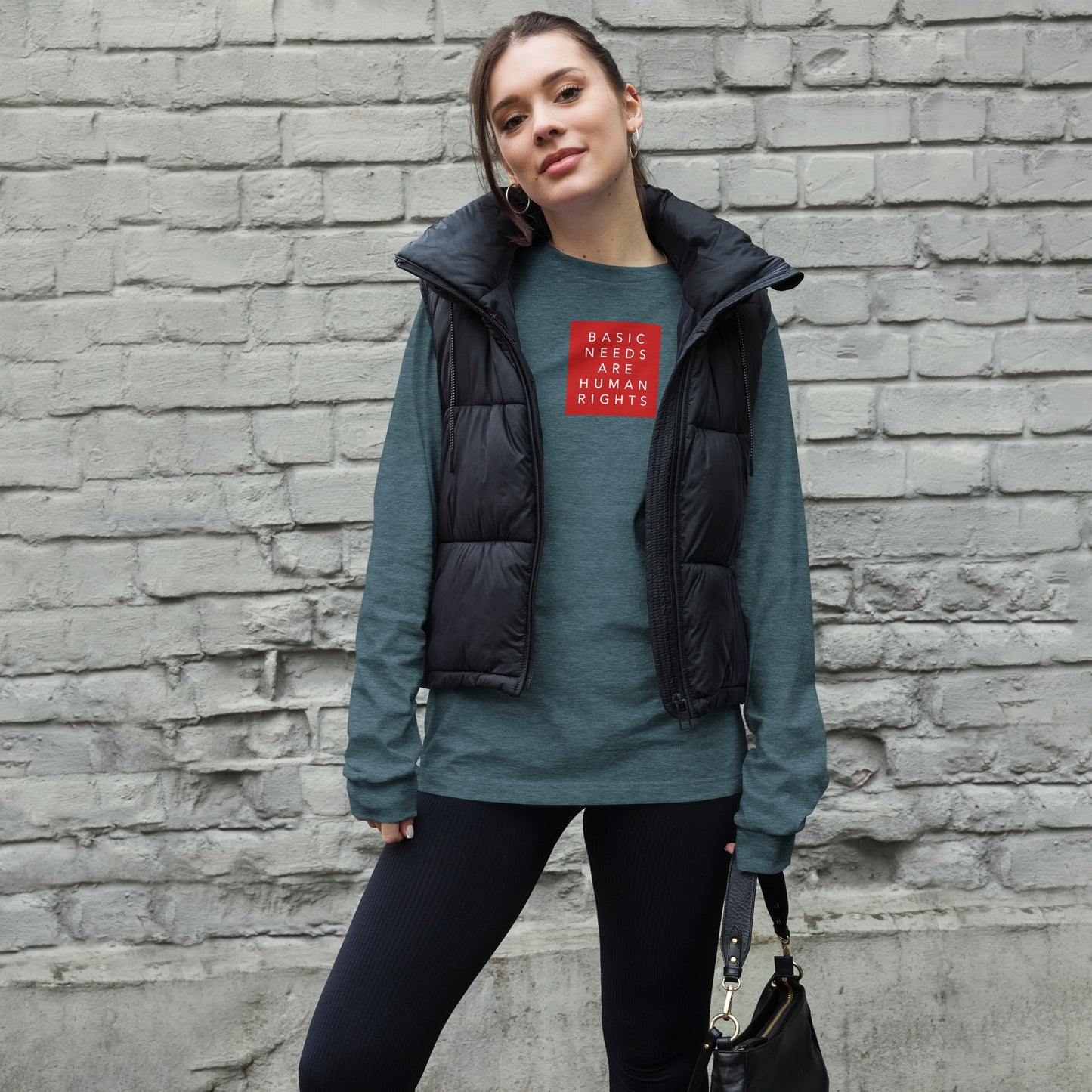 Basic Needs are Human Rights - Unisex Long Sleeve Tee