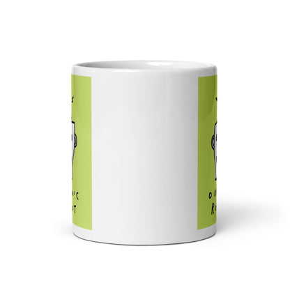 Organic Robot, Green - White glossy mug