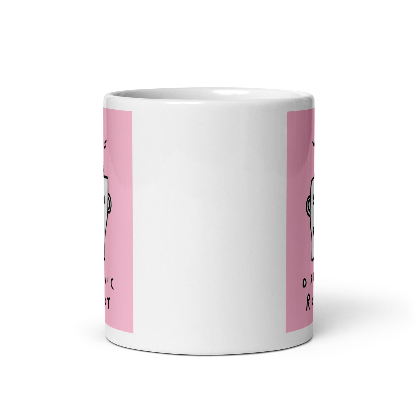 Organic Robot, Pink - White glossy mug