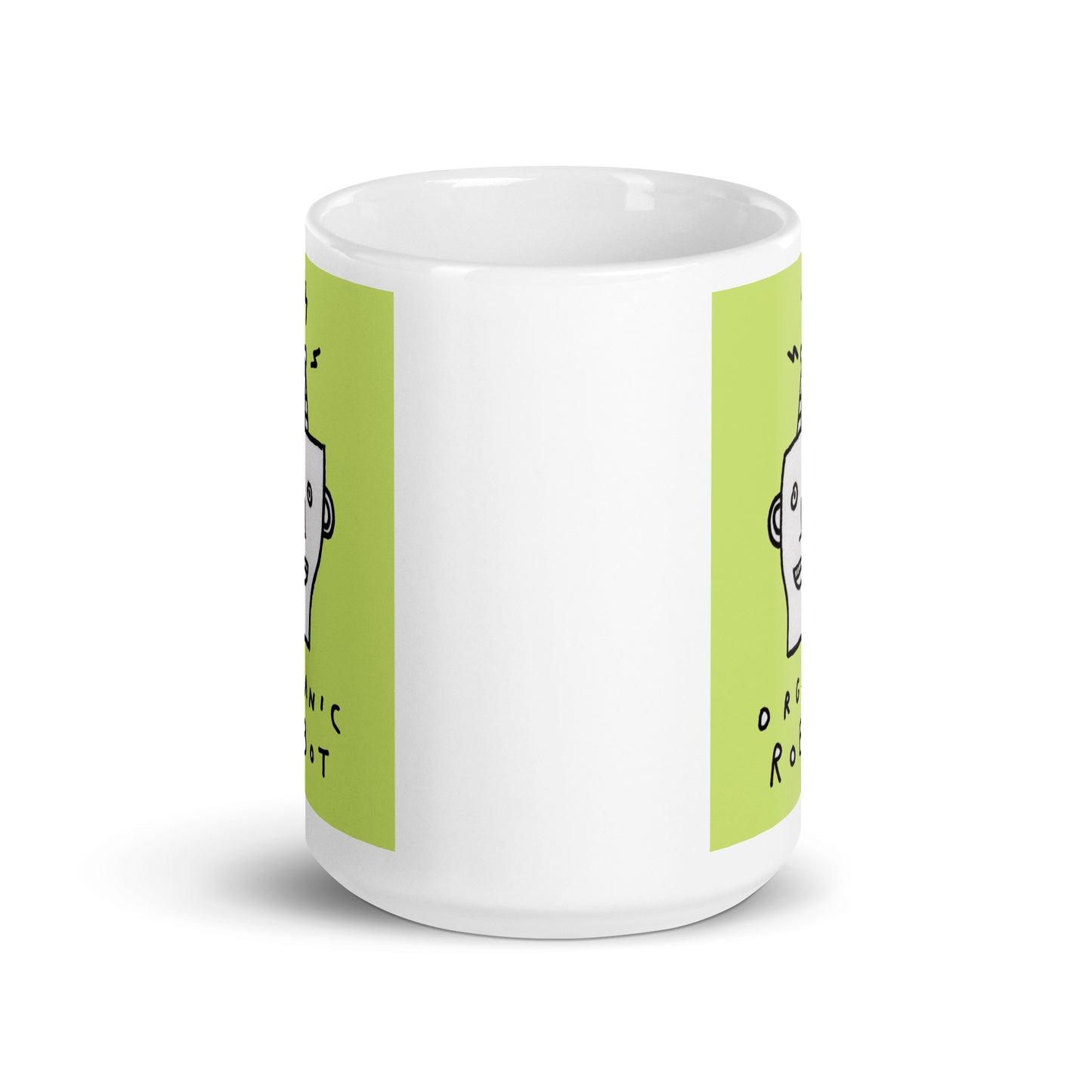 Organic Robot, Green - White glossy mug