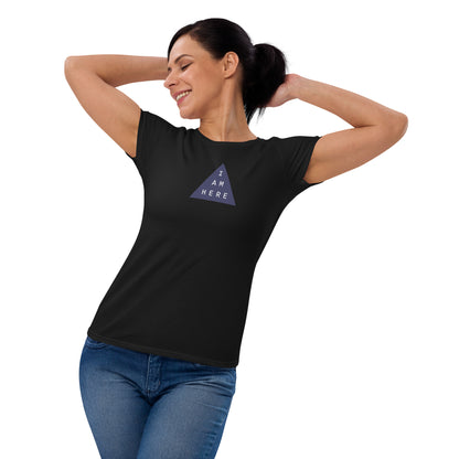 I Am Here - Purple Triangle - Women's short sleeve t-shirt