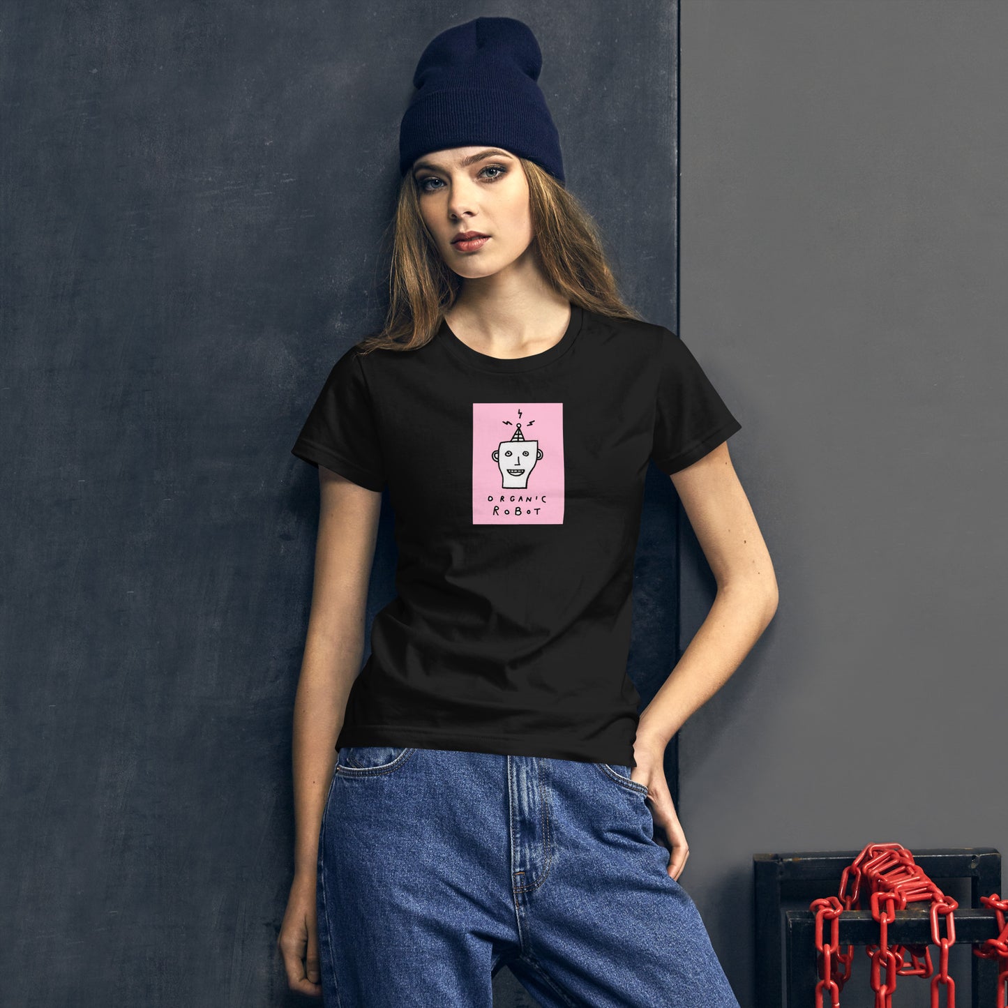Organic Robot, Pink - Women's short sleeve t-shirt