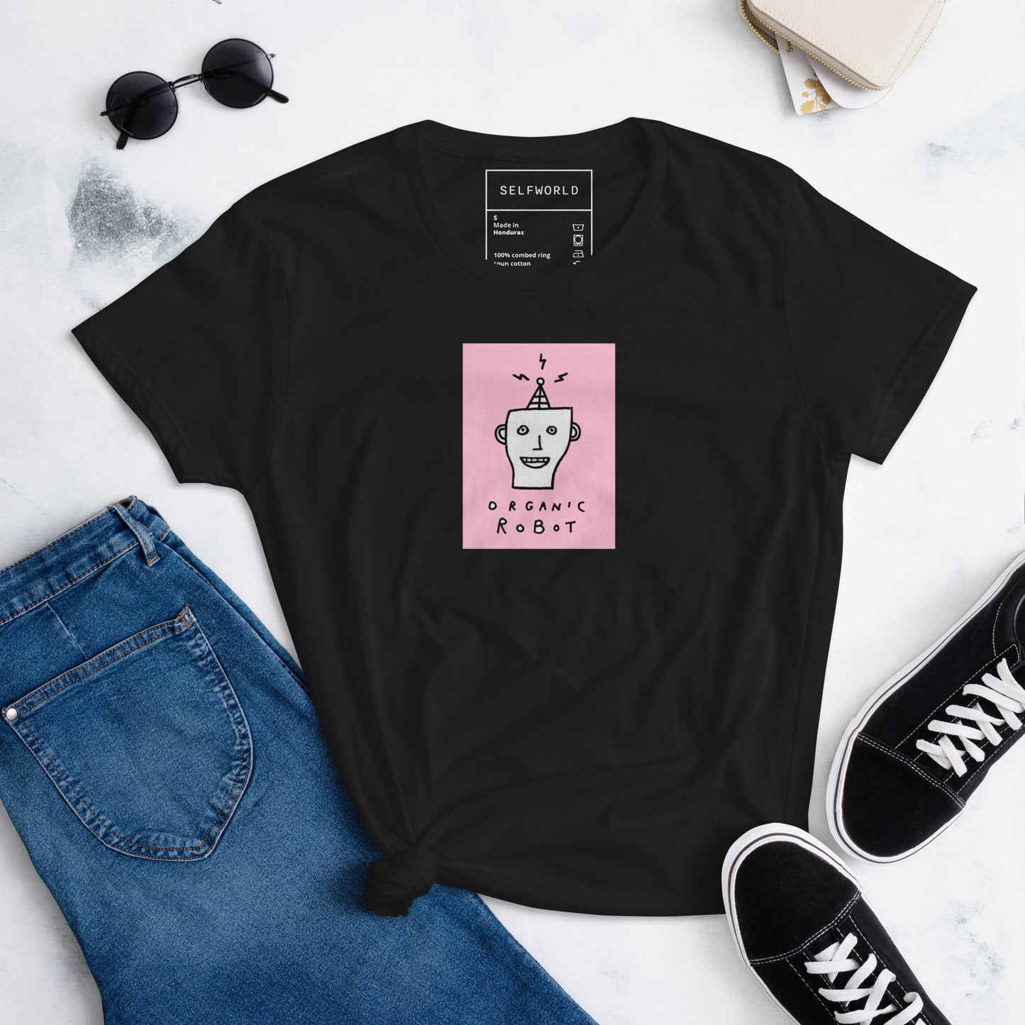 Organic Robot, Pink - Women's short sleeve t-shirt