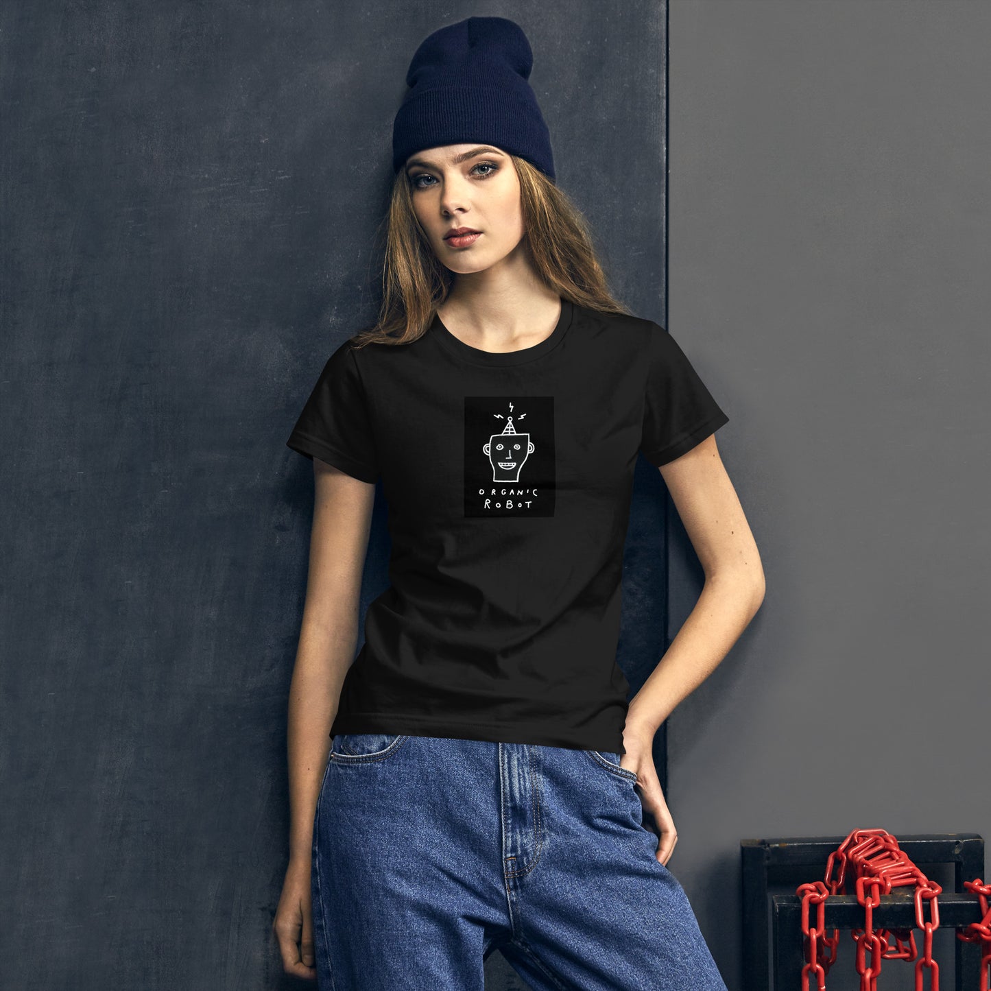 Organic Robot, Black - Women's short sleeve t-shirt