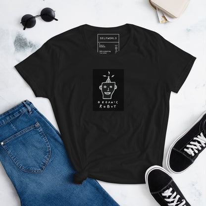 Organic Robot, Black - Women's short sleeve t-shirt