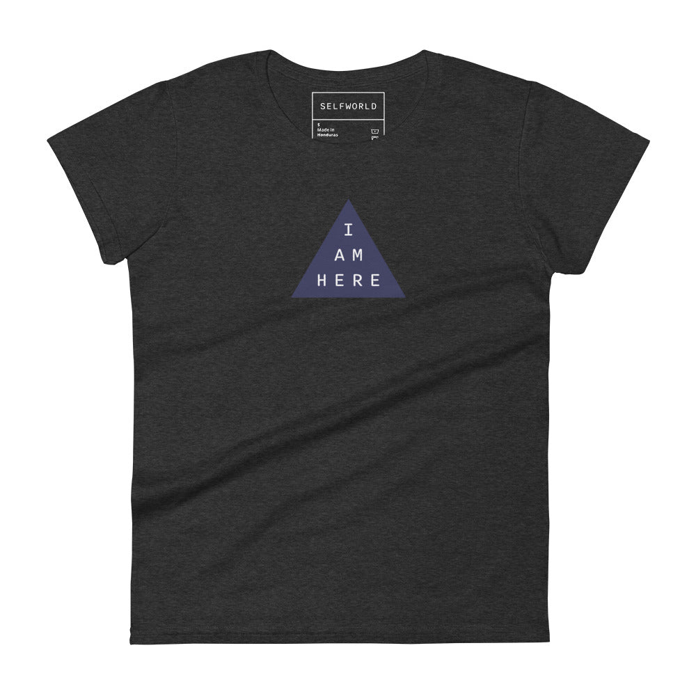 I Am Here - Purple Triangle - Women's short sleeve t-shirt